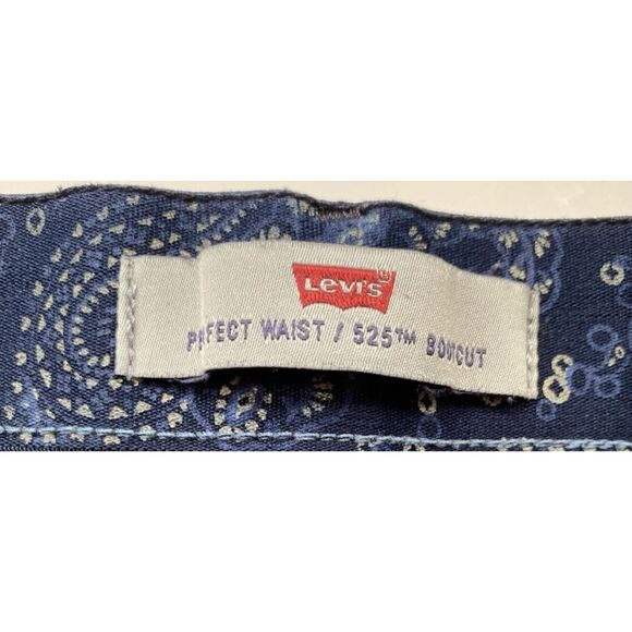 Levis 525 Perfect Waist Bootcut Jeans Women's 14M (Fit 32x30) Denim Flap Pockets - Picture 9 of 11